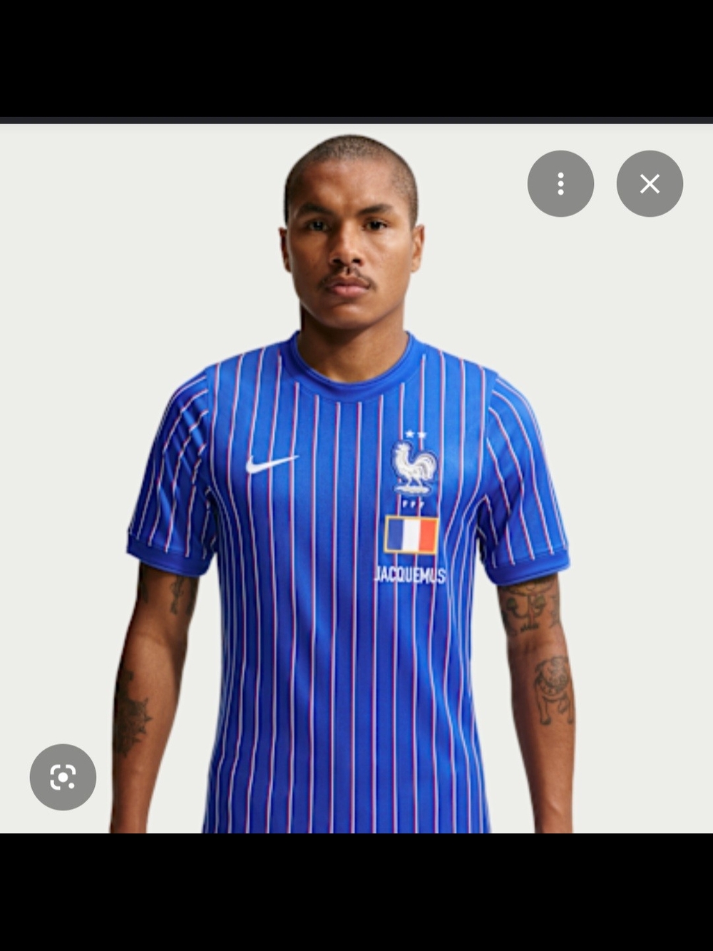 Jacquemus Blue Short-Sleeve Striped Jersey with Pink Pinstripes